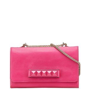VALENTINO Pink Leather Shoulder Bag